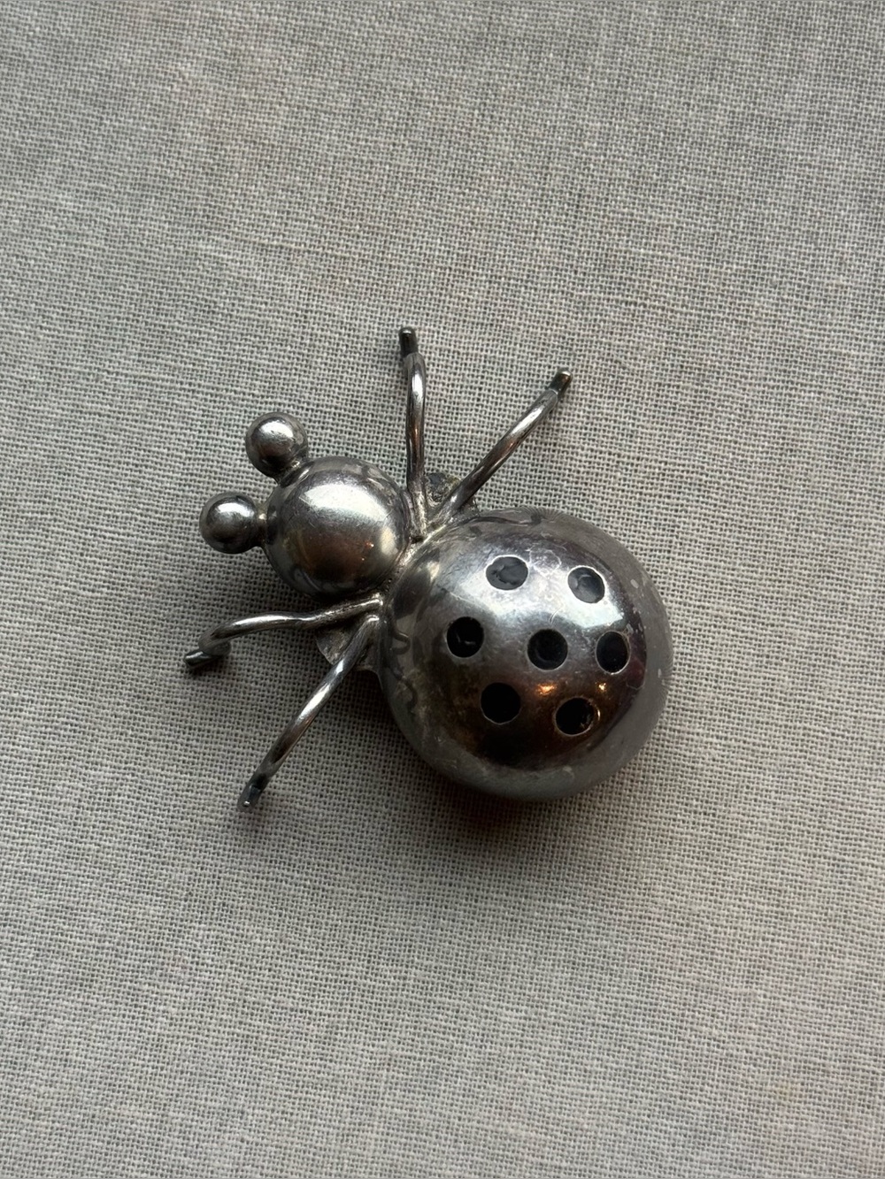 Vintage 925 Sterling Silver Lady Bug Brooch Pin Mexico Jewelry TAXCO Spider